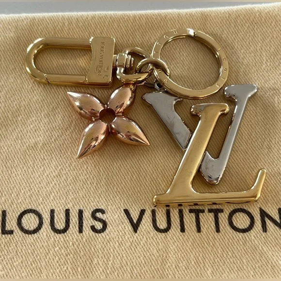 Louis Vuitton Facettes & New Wave Bag Charm Multi-Logo Key Holder Tri-Color - Picture 4 of 10